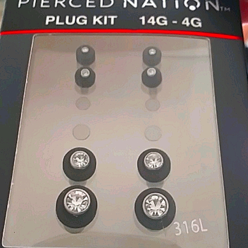 Silver sparkle gem plug kit *as is*